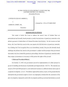 #191 in United States v. Comey (E.D. Va., 1:25-cr-00272) – CourtListener.com