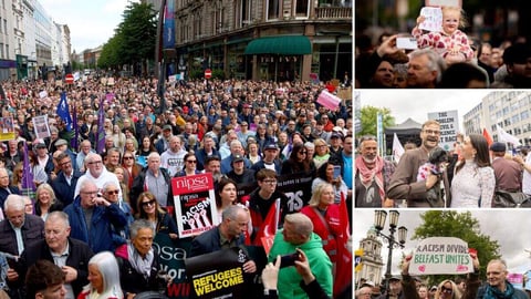 Large crowds gather for anti-racism rallies in Belfast and Derry after days of disorder: ‘We are the majority’