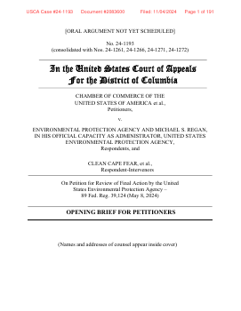 #01208678639 in Chamber of Commerce of the United States of Americ v. EPA (D.C. Cir., 24-1193) – CourtListener.com
