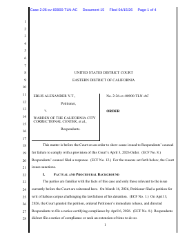 Order – #15 in (HC) Tovar v. Warden (E.D. Cal., 2:26-cv-00900) – CourtListener.com