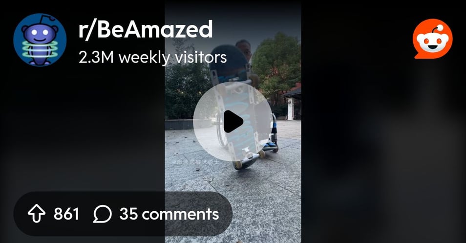 From the BeAmazed community on Reddit: Skate with wheelchair