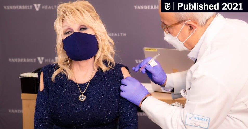 Dolly Parton, who helped fund the Moderna vaccine, gets a ‘dose of her own medicine.’ (Published 2021)