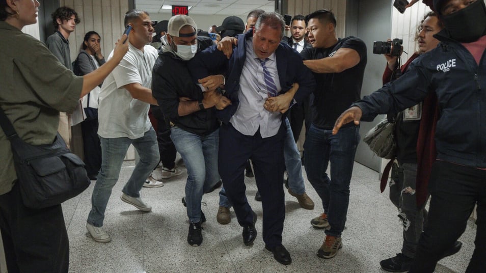 Brad Lander, NYC comptroller and mayoral candidate, is arrested outside immigration court